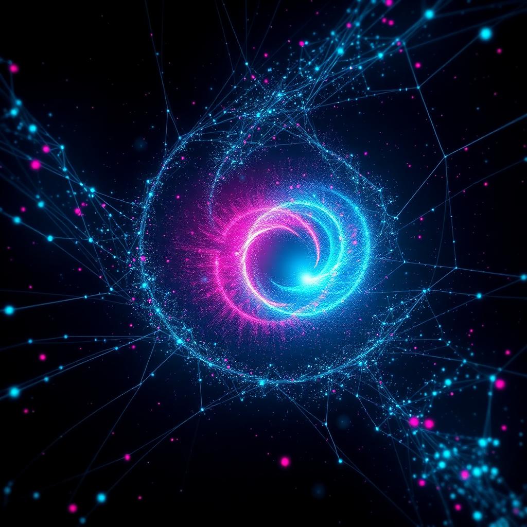 Neural network spiraling into a galaxy