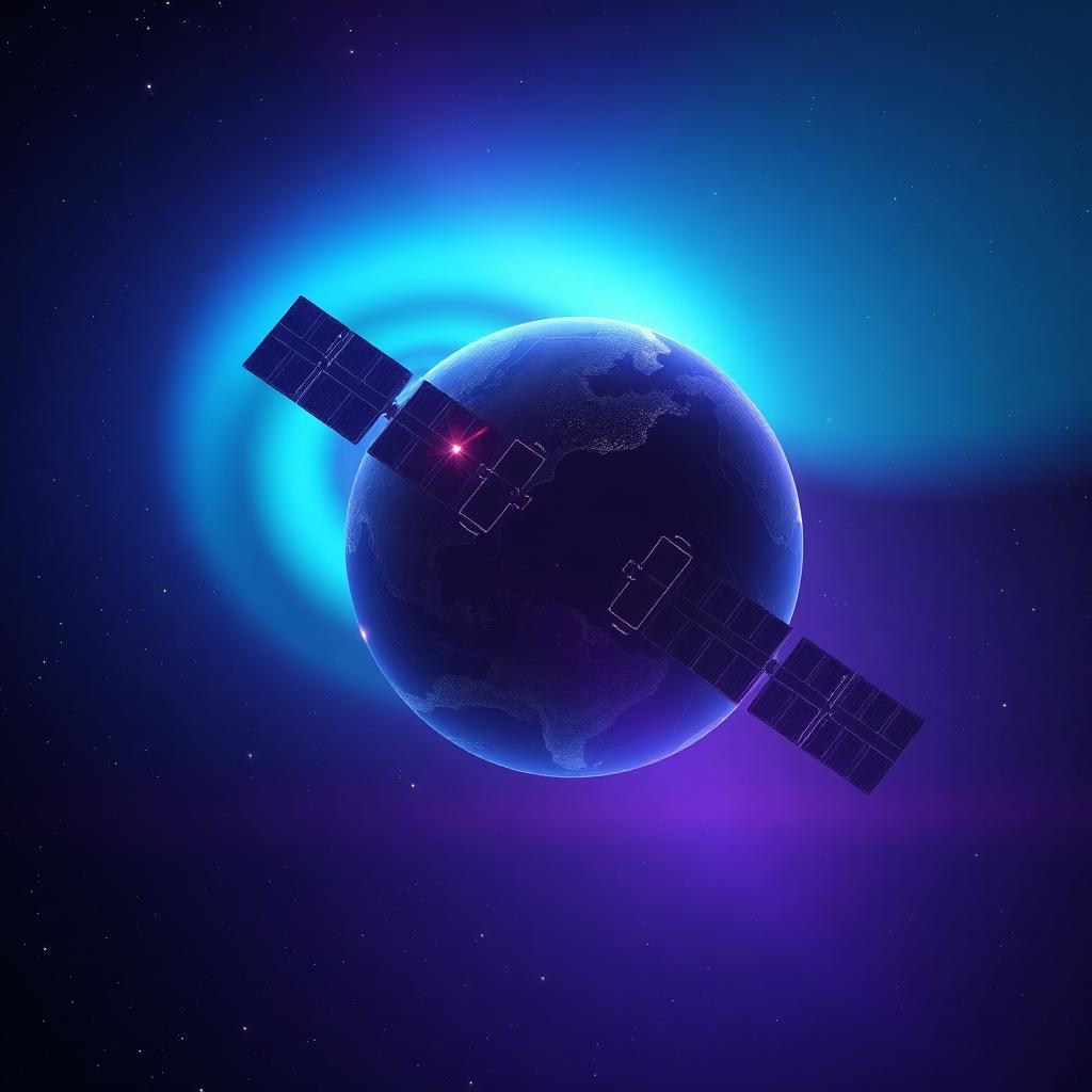 Satellite orbiting earth